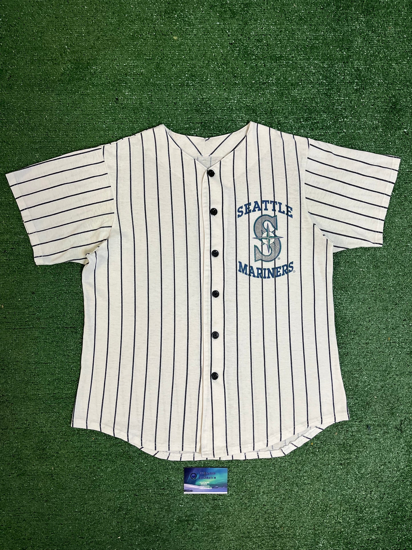 Vintage 1990s Seattle mariners pinstripe jersey