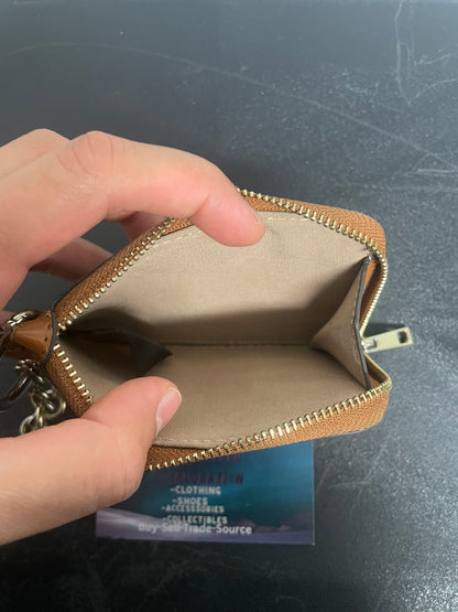 Nanette Lepore brown monogram logo coin purse and card case wallet