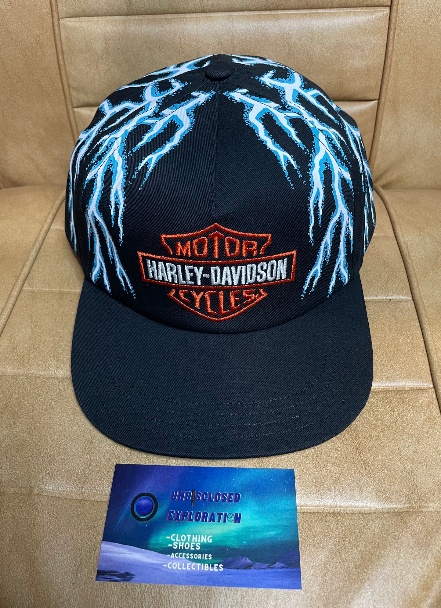 Harley Davidson motorcycles thunder and lightning hat