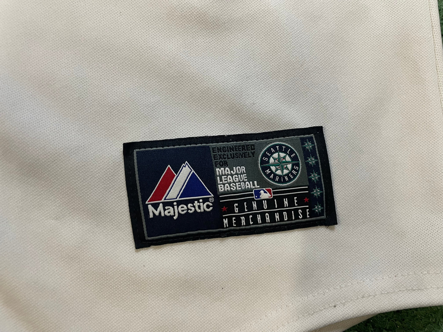 Seattle Mariners embroidered stitched white & blue jersey