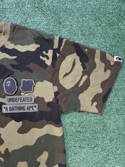 Bape X Undefeated Camo patch tee