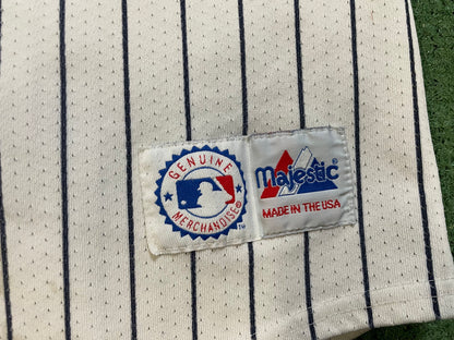 Vintage 1990s Seattle Mariners pinstripe white and teal jersey