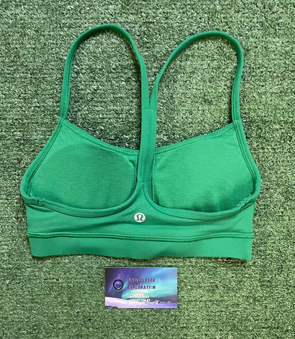 lululemon Flow Y Nulu bra raceway green