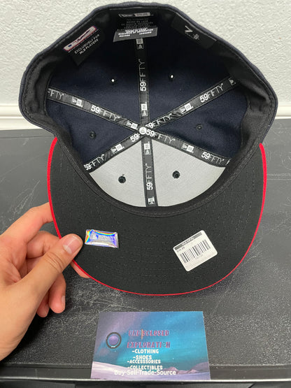 Atlanta Braves new era navy & red fitted hat
