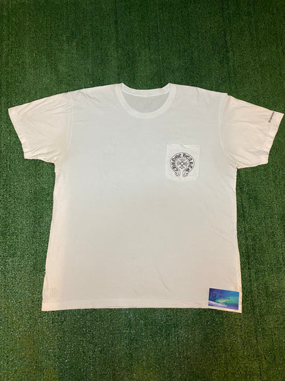 Chrome hearts horseshoe white logo tee