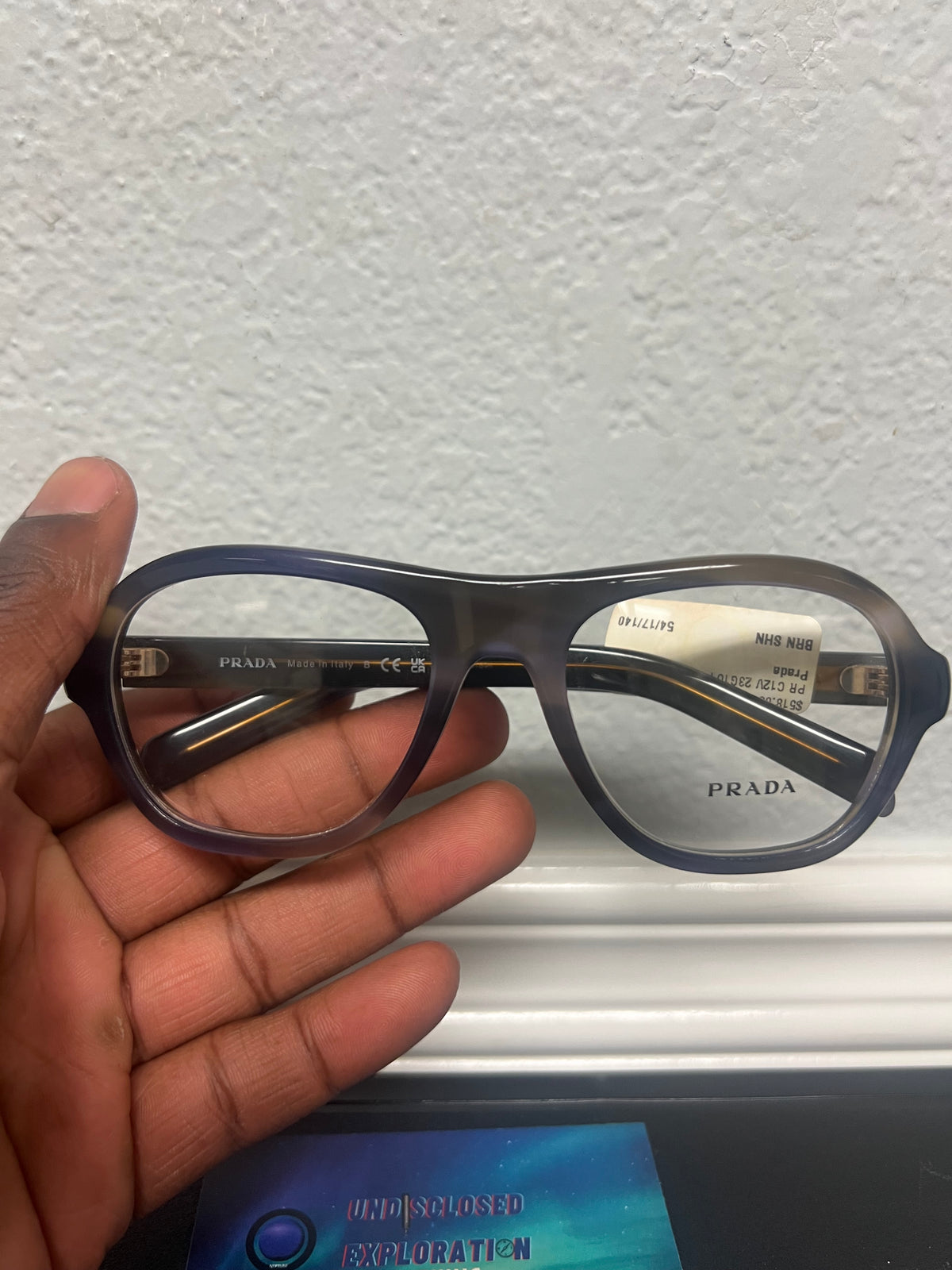 Prada striped lagoon  glasses VPR C12