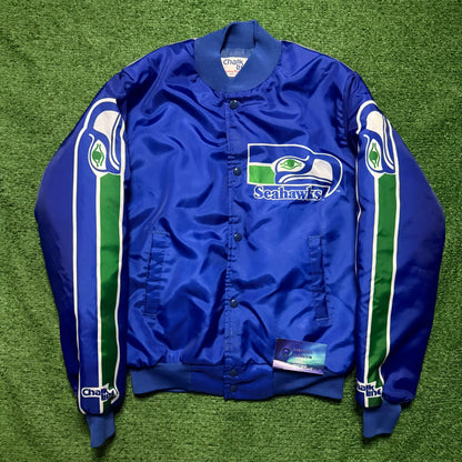 Vintage Seattle Seahawks Satin Chalk Line Fanimations Jacket