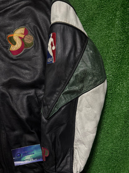 Vintage Seattle SuperSonics Jacket Leather Pro Player