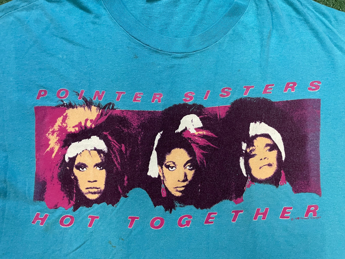 Vintage 1980s The Pointer Sisters got together blue tee