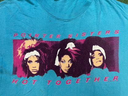 Vintage 1980s The Pointer Sisters got together blue tee