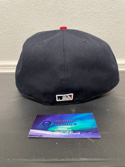 Atlanta Braves navy and red new era fitted hat