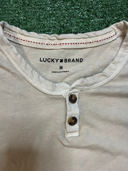 Lucky brand beige short sleeve Henley shirt