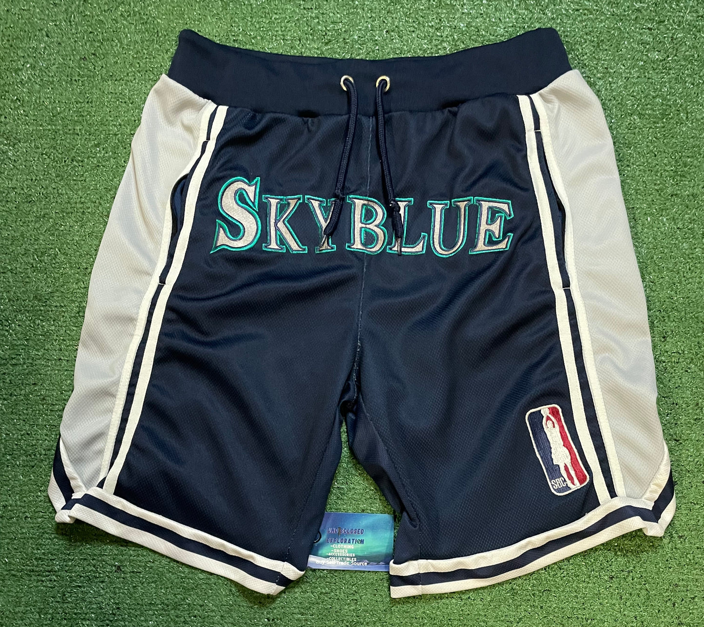 Sky Blue blue and grey shorts