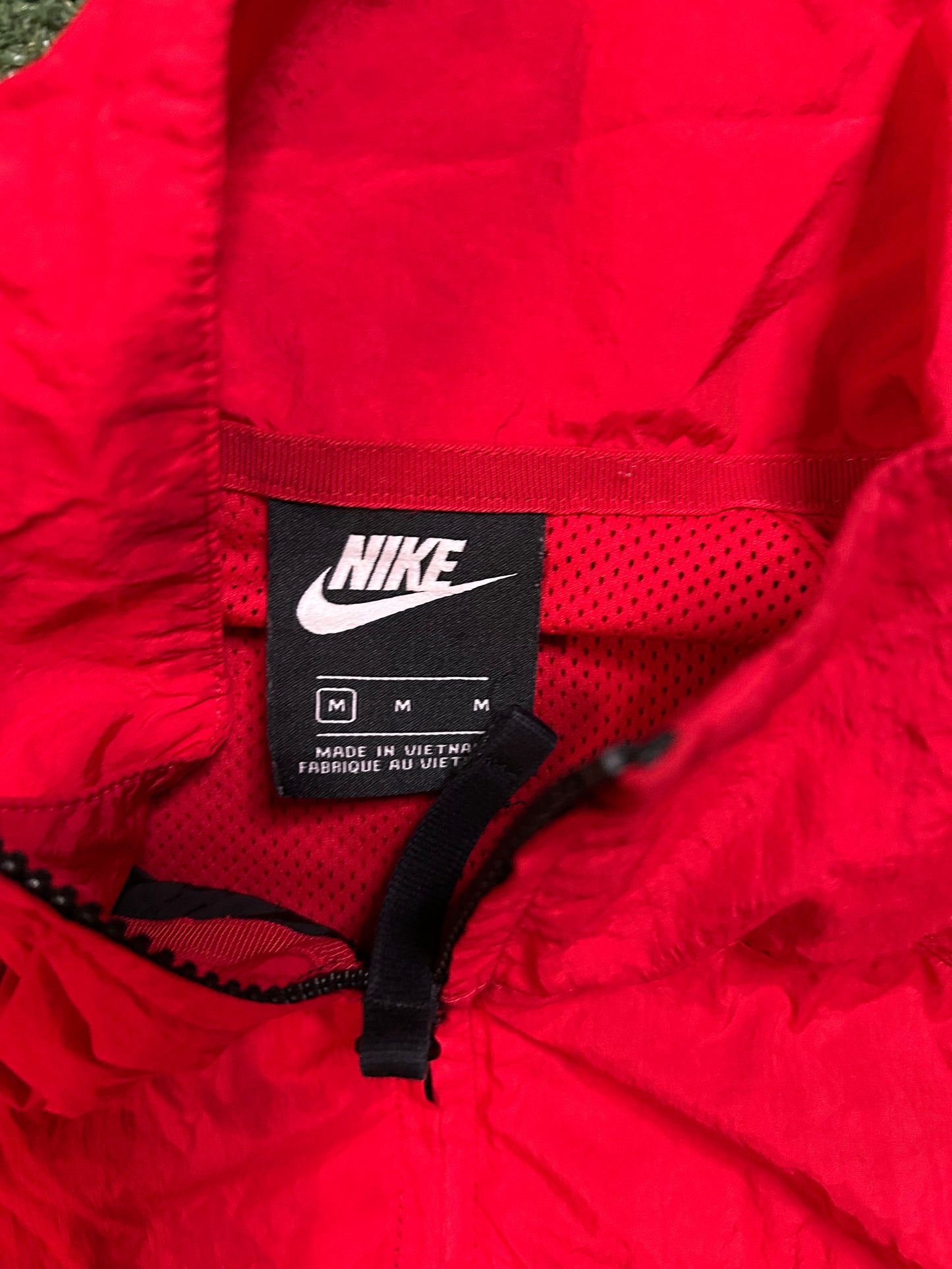 Nike swoosh black white red windbreaker jacket