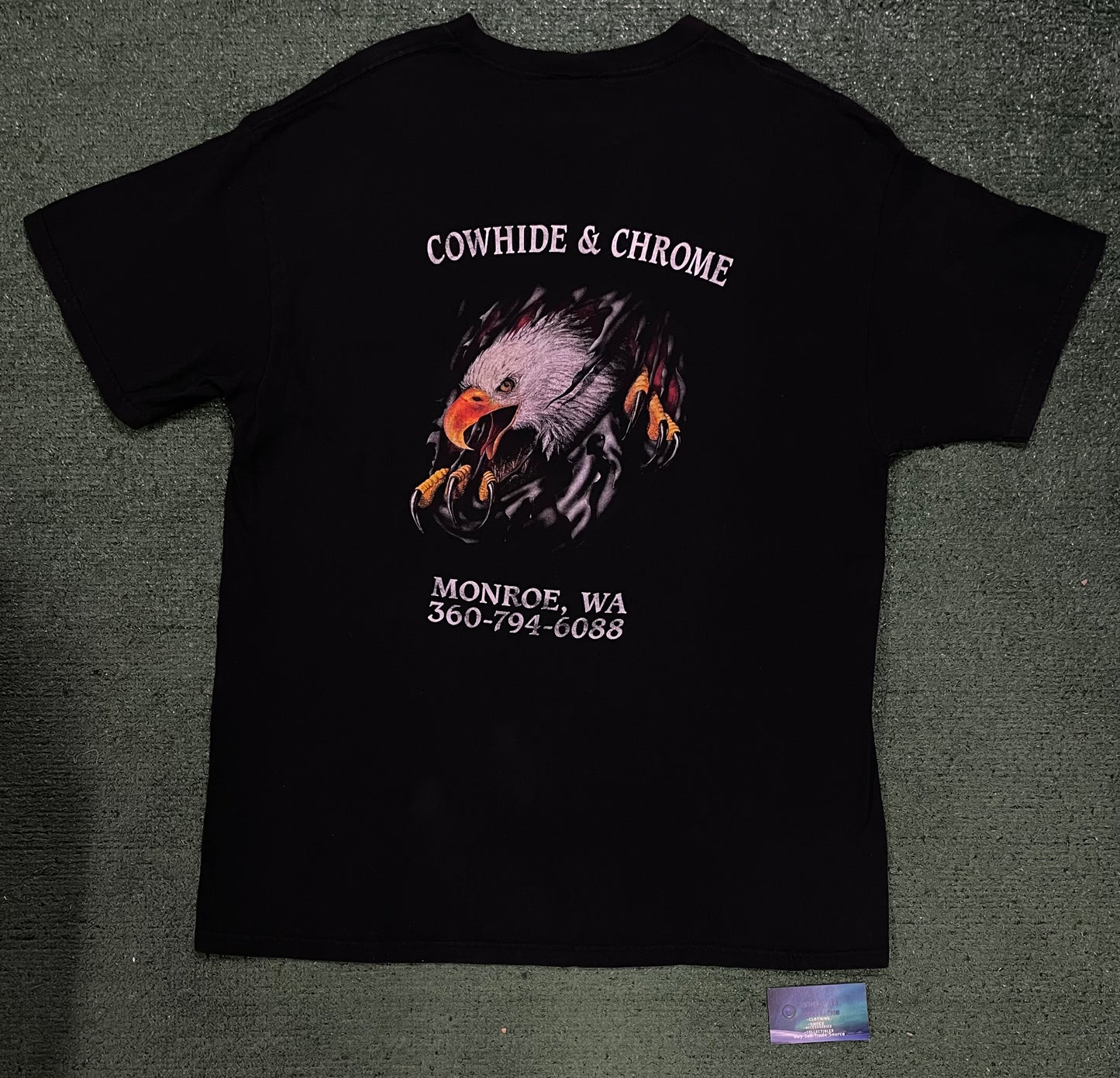 Vintage 1990s Ride with Pride eagle cowhide and chrome tee