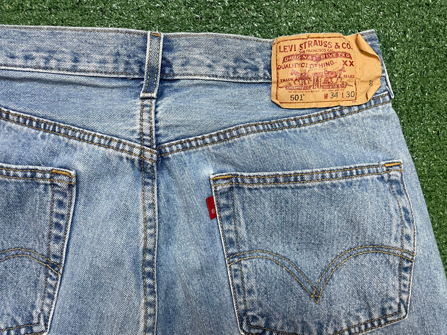 Vintage 1990s Levi 501 light wash jeans