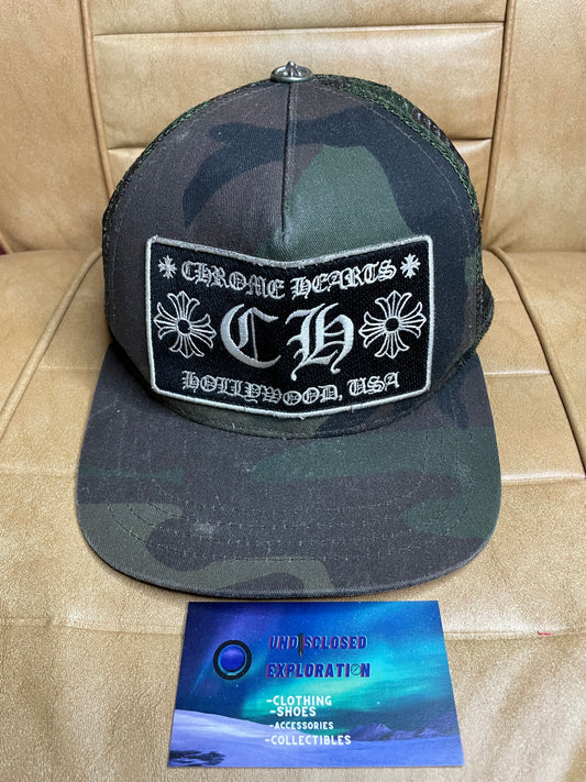 Chrome hearts Hollywood camo trucker hat