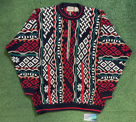 Vintage 1990s Cotton Traders Coogi style 3D knit