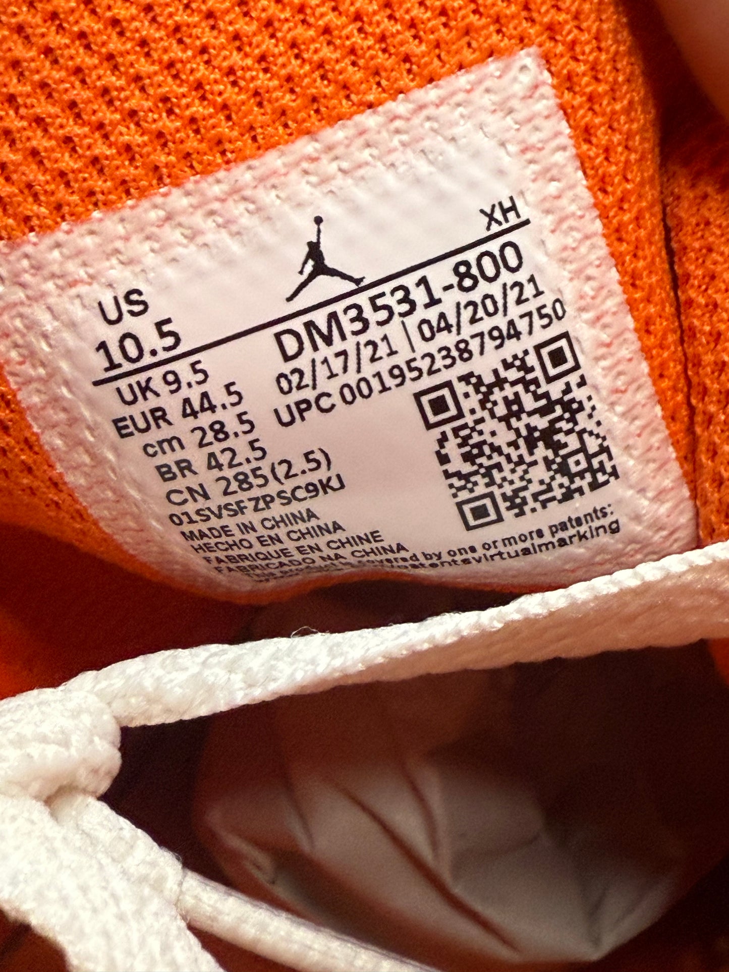 Jordan 1 Mid Electro Orange 10.5 Men/12 Women “Preowned”