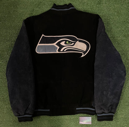 Vintage 2000s Seattle Seahawks suede NFL Jacket