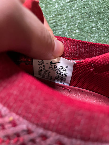 Nike flyknit vapormax team red size 10men/11.5women