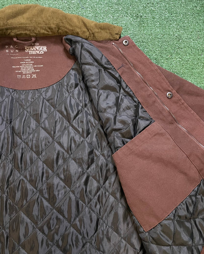 Netflix X stanger things hellfire brown zipup jacket