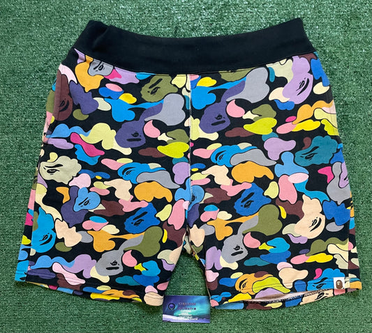 A Bathing Ape Bape Multi camo sweat shorts