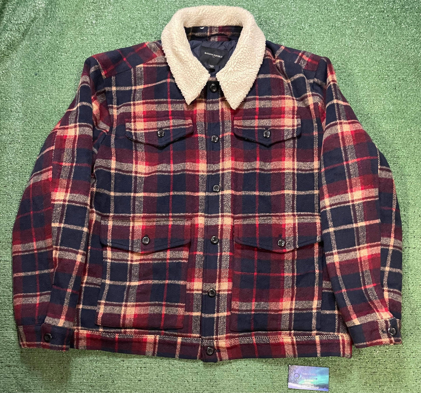Banana Republic plaid Sherpa flannel