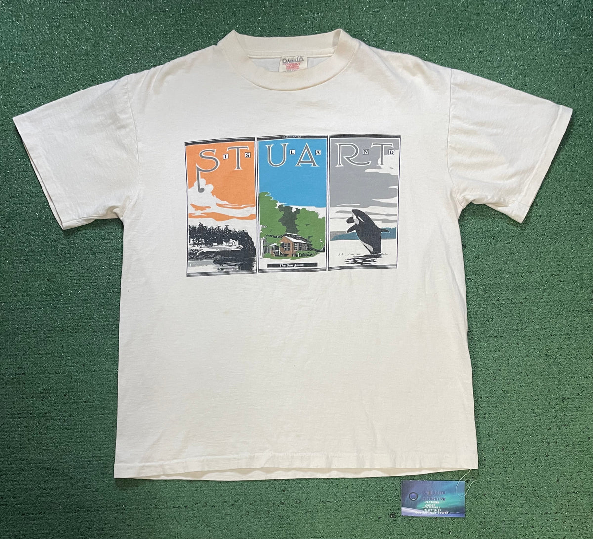 Vintage 1990s Stuart island double sided tee