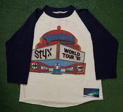Vintage 1981 Styx Paradise Theatre World Tour raglan shirt