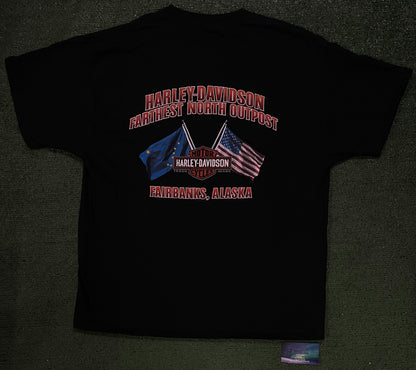 Harley Davidson farthest north outpost Alaska tee