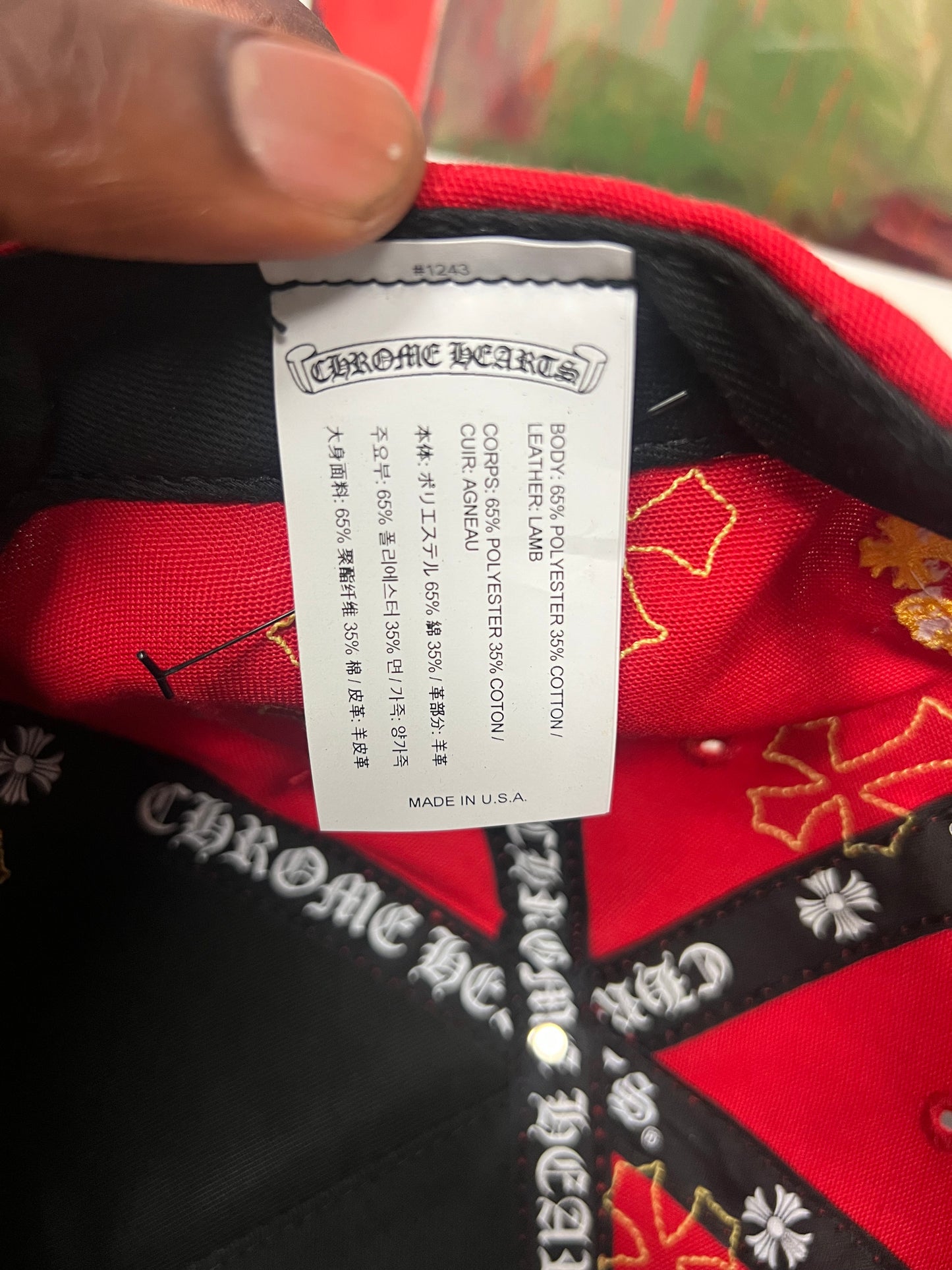 Chrome Hearts CH Cross Patch Red/Yellow hat