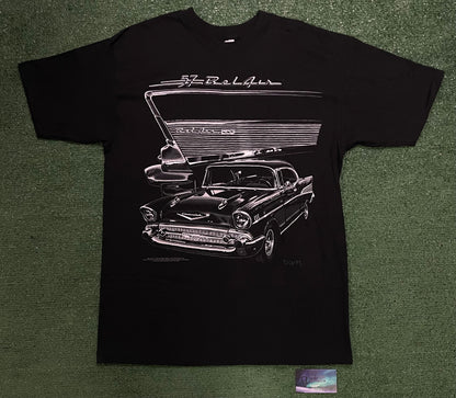 Vintage 1990s Chevy 1957 belair portrait tee