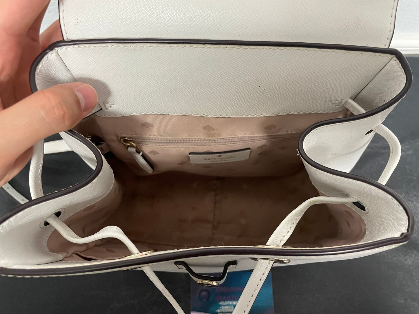 Kate Spade Lizzi white backpack