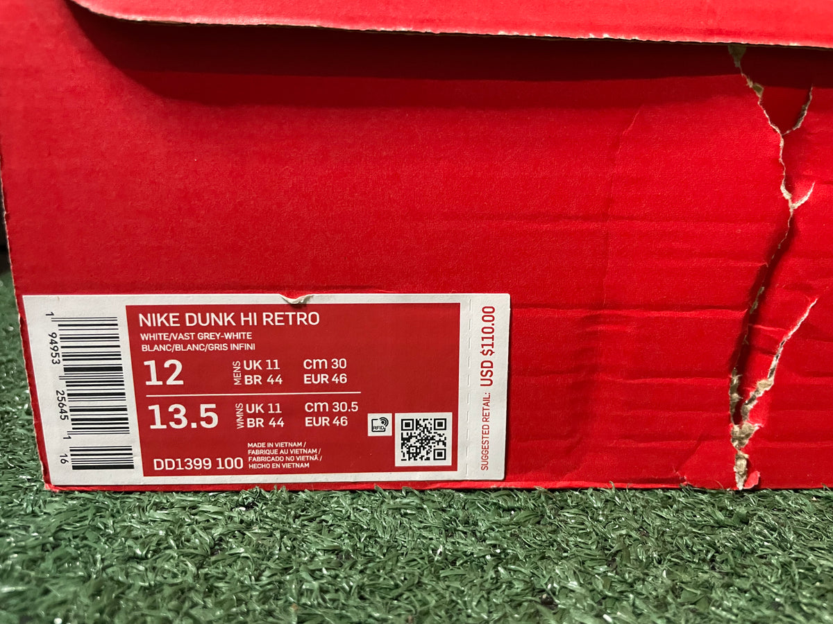 Nike Dunk high vast grey size 12men/13.5women