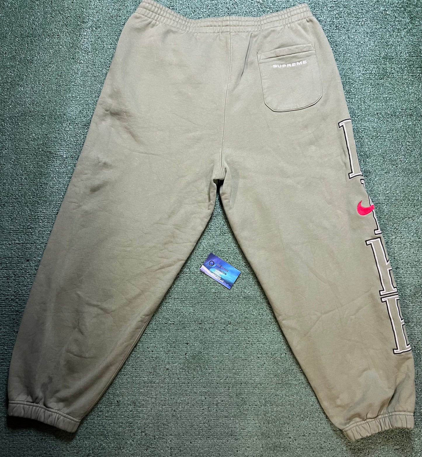 Supreme X Nike olive green sweatpants
