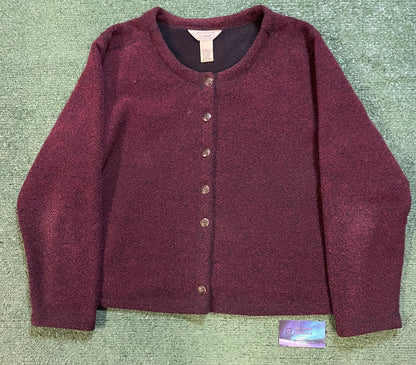 LL Bean cardigan maroon jacket