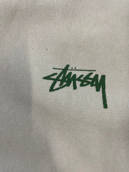 Stussy star zip up white & green hoodie