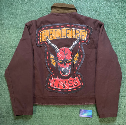 Netflix X stanger things hellfire brown zipup jacket