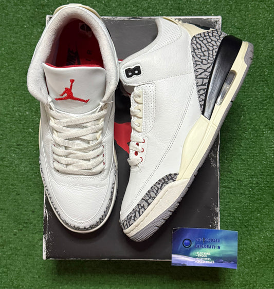 Jordan 3 White Cement 9 Men/10.5 Women “Preowned”