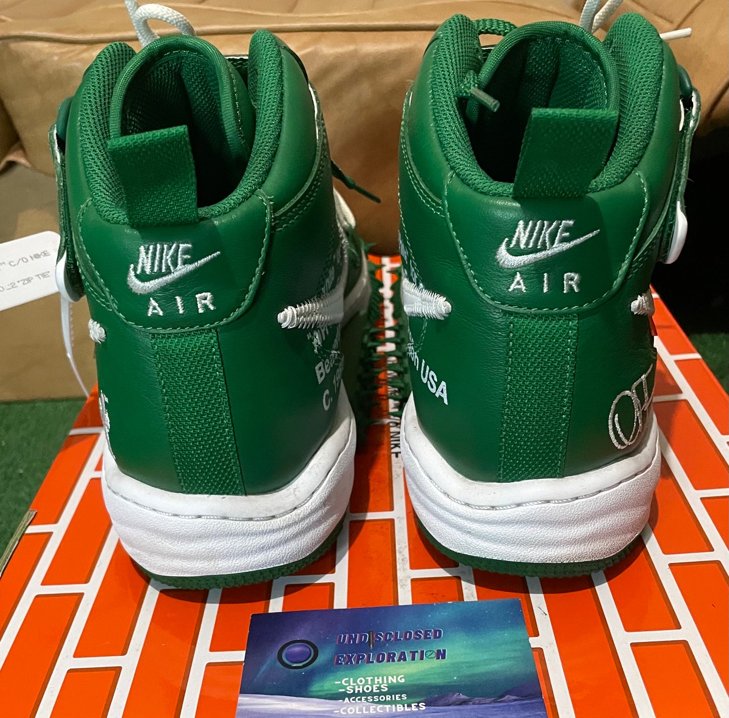 Off-white x Nike Air Force 1 mid pine green size 10.5men/12women