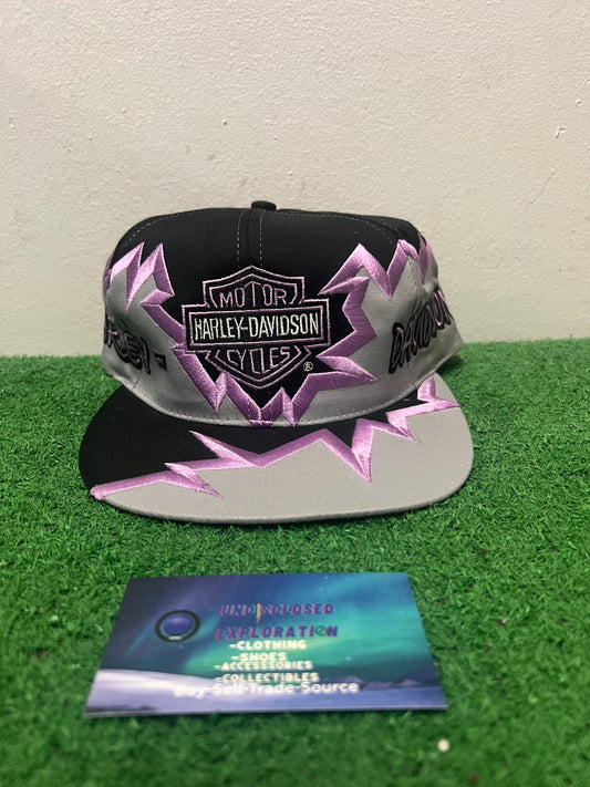 Vintage 1990s Harley Davidson shockwave purple hat