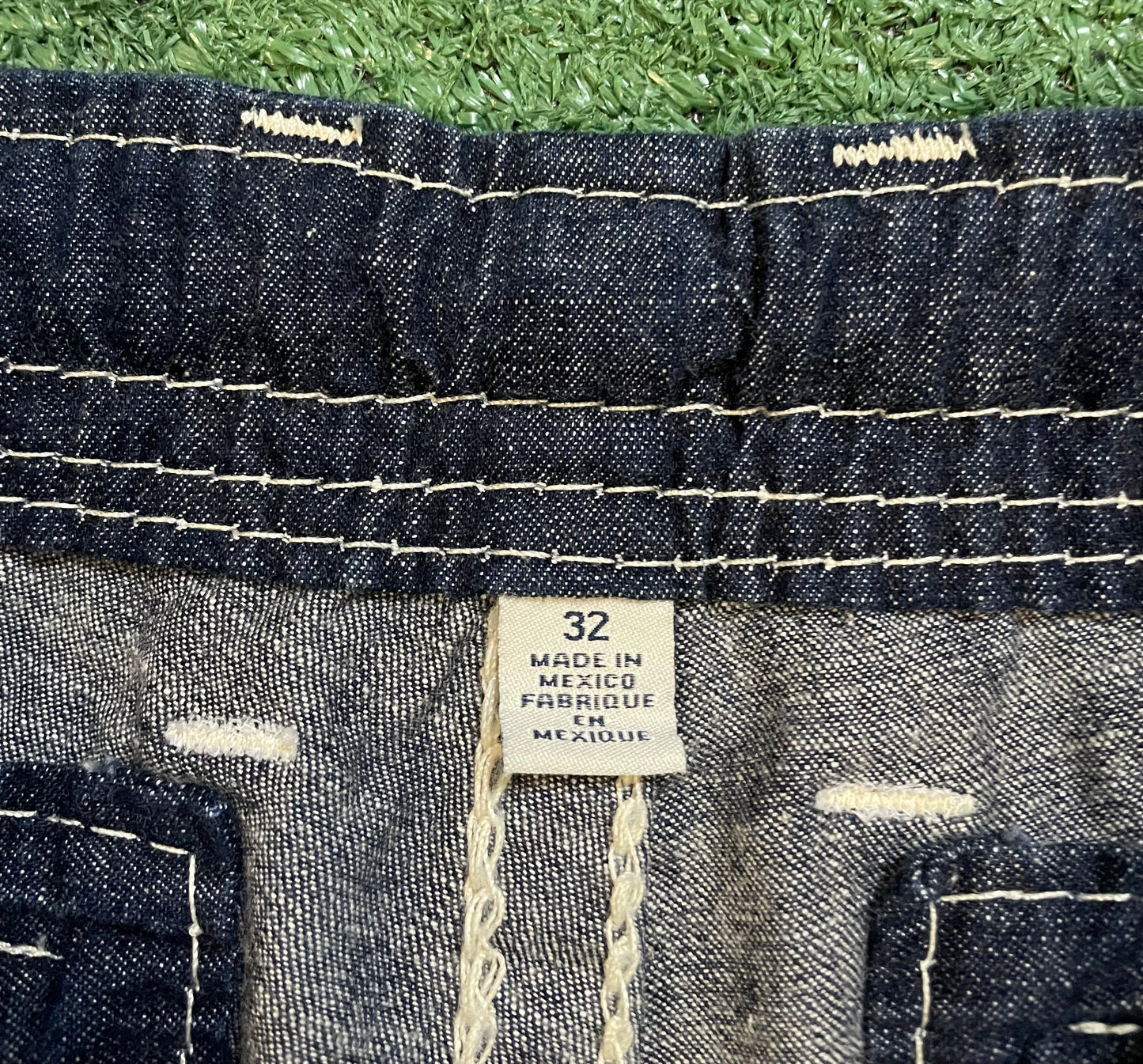 Vintage True Religion dark wash cargo shorts