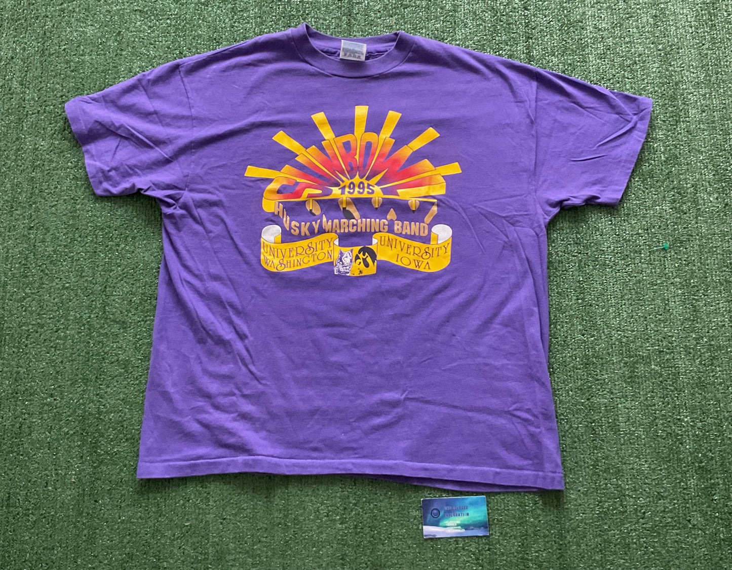 Vintage 1995 UW vs Iowa UW Marching band T shirt