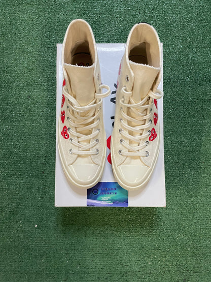 CDG X converse multi heart high top size 8.5men/10women