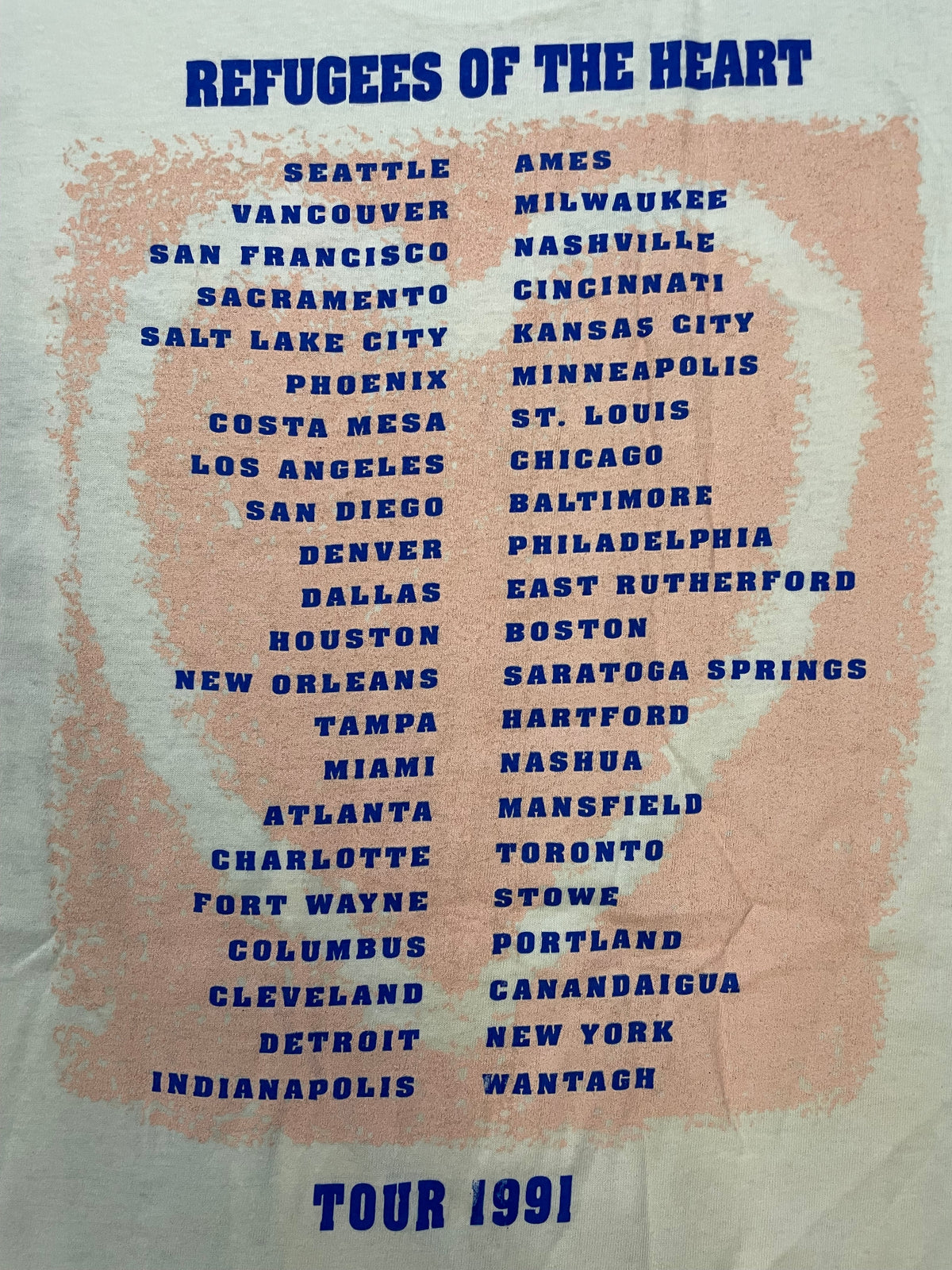 vintage 1991 Steve Winwood Refugees of the Heart tour tee