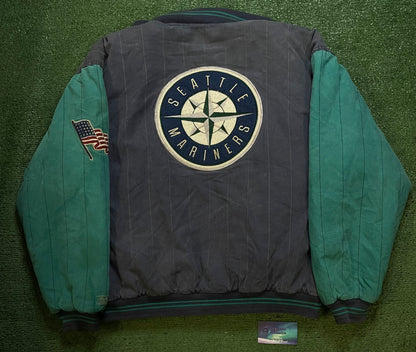 Vintage 1990s Seattle Mariners pinstripe bomber jacket