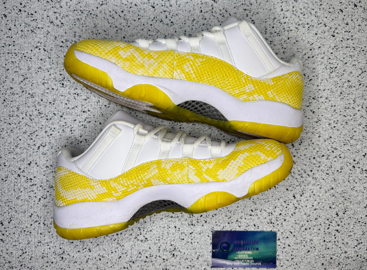 Jordan 11 Low Yellow SnakeSkin 9 Men/10.5 Women “Preowned”