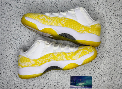Jordan 11 Low Yellow SnakeSkin 9 Men/10.5 Women “Preowned”