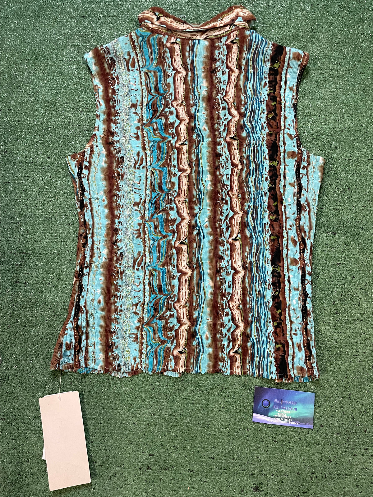 Vintage Alberto Makali sleeveless multicolor button up